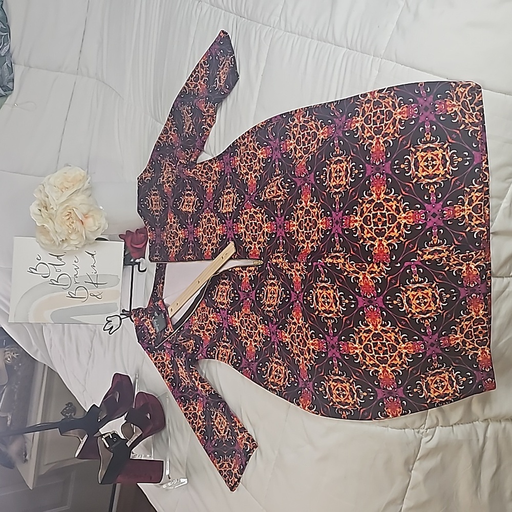 Gabby Skye Multicolor Patterned Dress Office Wear Office Cocktail quiet luxury - Picture 3 of 13